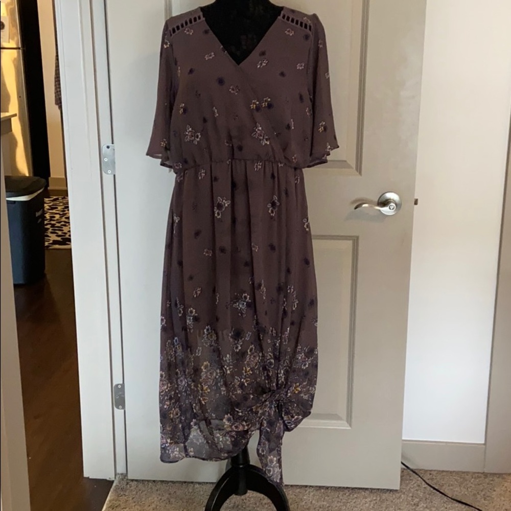 Purple flowy maxi dress